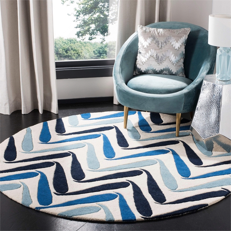 Safavieh Soho Square Rug in Ivory / Blue