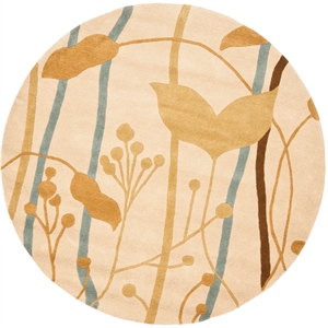 Safavieh Soho 6'-0&quot x 6'-0&quotWool and Viscose Hand Tufted Rug in Beige/Multi-Color