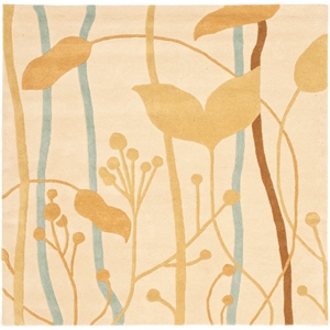 Safavieh Soho 6'-0&quot x 6'-0&quotWool and Viscose Hand Tufted Rug in Beige/Multi-Color