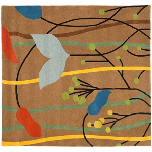 Safavieh Soho 6'-0&quot x 6'-0&quotWool and Viscose Hand Tufted Rug in Brown/Multi-Color