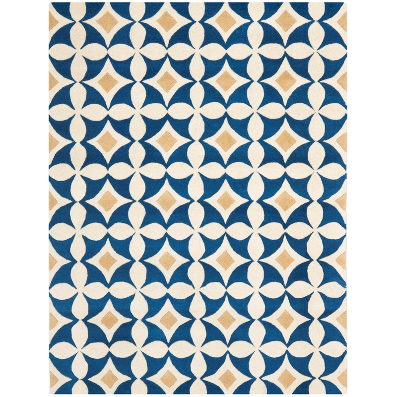 Safavieh Soho Square Rug in Ivory / Blue