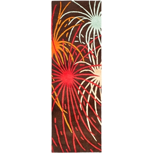 Safavieh Soho 2'-6&quot x 6'-0&quotWool and Viscose Hand Tufted Rug in Brown/Multi-Color