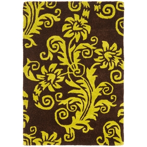 Safavieh Soho 2'-0&quot x 3'-0&quot Wool and Viscose Hand Tufted Rug in Brown / Green