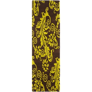 Safavieh Soho 2'-6&quot x 8'-0&quot Wool and Viscose Hand Tufted Rug in Brown / Green
