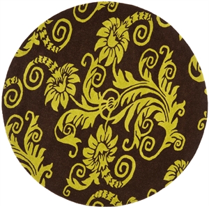 Safavieh Soho 6'-0&quot x 6'-0&quotRound Wool and Viscose Hand Tufted Rug in Brown/Green