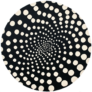 Safavieh Soho 6'-0&quot x 6'-0&quot Wool and Viscose Hand Tufted Rug in Black / Ivory