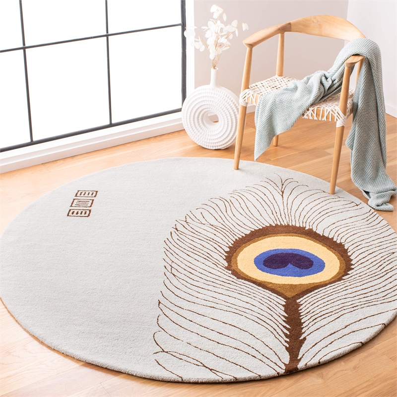 Safavieh Soho Round Rug in Grey / Brown