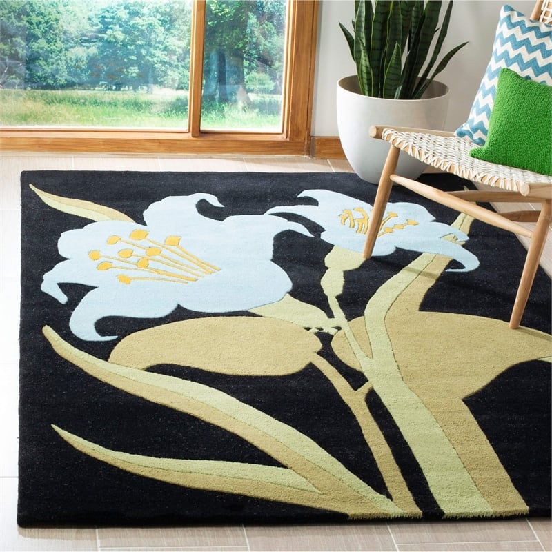 Safavieh Soho Square Rug in Black / Purple