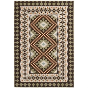 safavieh veranda rectangle rug in chocolate / terracotta