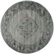 Safavieh Vintage 6' X 6' Round Polyester Power Loomed  Rug In Light Blue