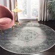 Safavieh Vintage 6' X 6' Round Polyester Power Loomed  Rug In Light Blue