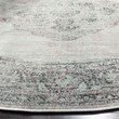 Safavieh Vintage 6' X 6' Round Polyester Power Loomed  Rug In Light Blue