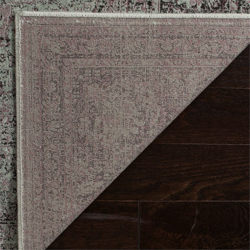 Safavieh Vintage 6' X 6' Square Polyester Power Loomed Rug In Light Blue