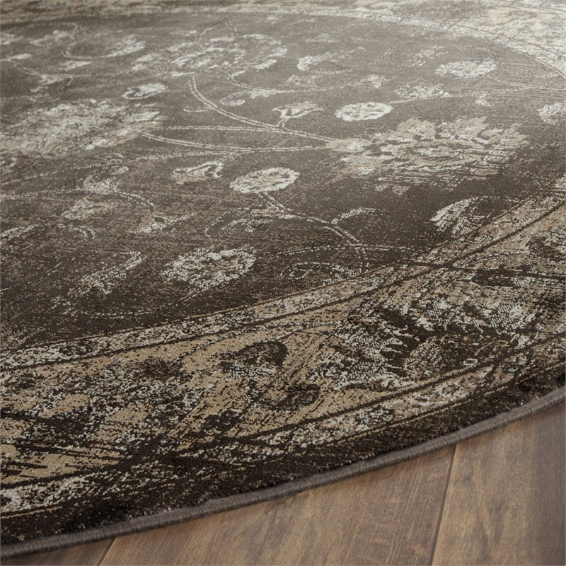 Safavieh Vintage 6' Round Rug in Soft Anthracite