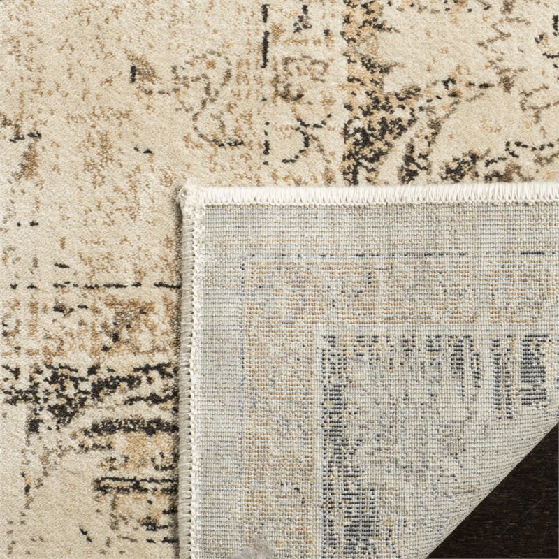 Safavieh Vintage 6' Square Rug in Ivory and Black