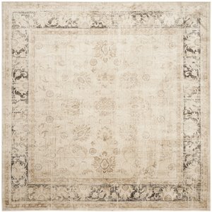 Safavieh Vintage 6' Square Rug in Ivory and Black