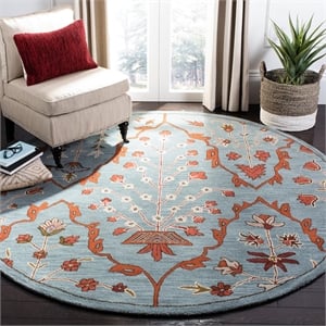 Safavieh Wyndham Round Rug in Blue / Rust