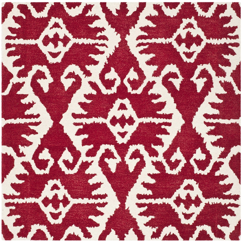 Safavieh Wyndham Square Rug in Red / Ivory