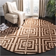 Safavieh Wyndham 7' X 7'  Round Wool Hand Tufted Rug in Brown/Light Brown