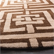 Safavieh Wyndham 7' X 7'  Round Wool Hand Tufted Rug in Brown/Light Brown