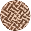 Safavieh Wyndham 7' X 7'  Round Wool Hand Tufted Rug in Brown/Light Brown