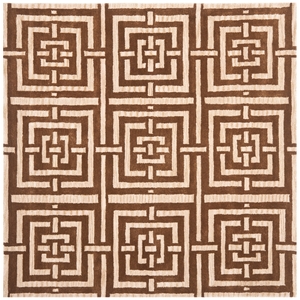 Safavieh Wyndham 7'-0&quot x 7'-0&quot Square Wool Hand Tufted Rug in Brown/Light Brown
