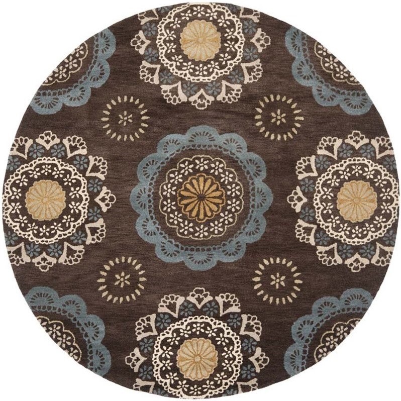 Safavieh Wyndham Round Rug in Eggplant / Multi