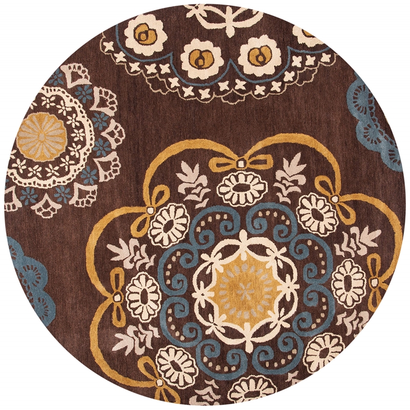 Safavieh Wyndham Round Rug in Eggplant / Multi