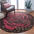 Safavieh Wyndham Round Rug in Charcoal / Red