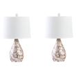 Safavieh Eleanor Mother of Pearl Inlay Table Lamps with Cream Shade