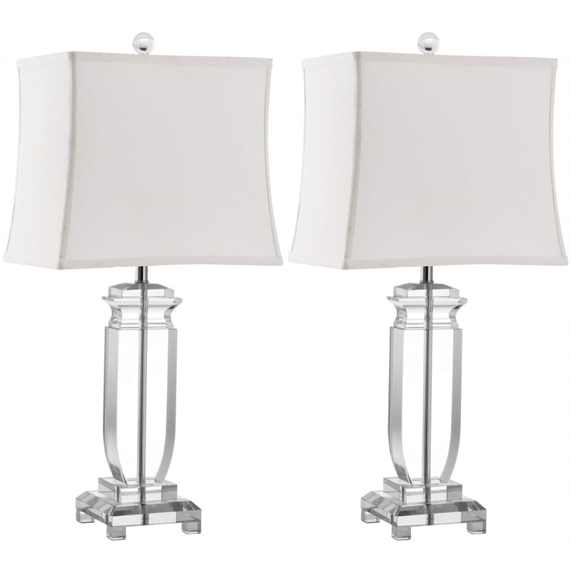 Safavieh Olympia Crystal Table Lamp (Set Of 2) in Clear and Silver