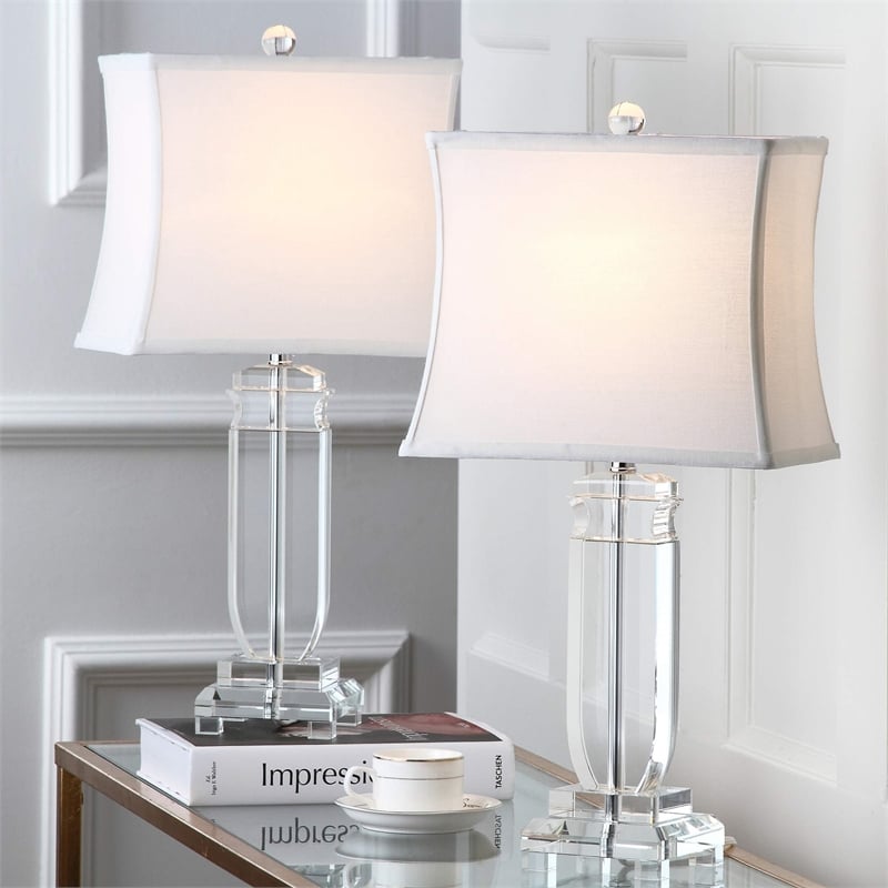 Safavieh Olympia Crystal Table Lamp (Set Of 2) in Clear and Silver