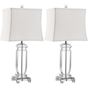 safavieh olympia crystal table lamp (set of 2) in clear and silver