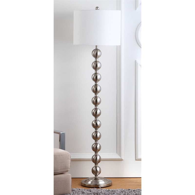 Safavieh Reflections Stacked Ball Floor Lamp in Nickel