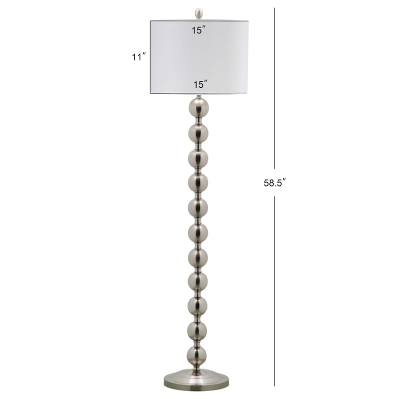 Safavieh Reflections Stacked Ball Floor Lamp in Nickel