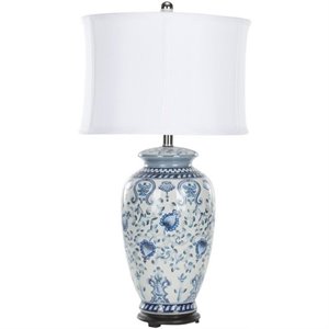safavieh patrick blue and white table lamp