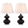 Safavieh Eva Double Gourd Glass Lamp (Set Of 2) in Black