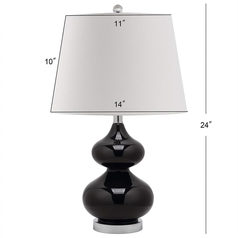 Safavieh Eva Double Gourd Glass Lamp (Set Of 2) in Black