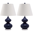 Safavieh Eva Double Gourd Glass Lamp (Set Of 2) in Pearl Grey