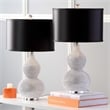 Safavieh Leah Beaded Table Lamps with Black Satin Shade (Set of 2)