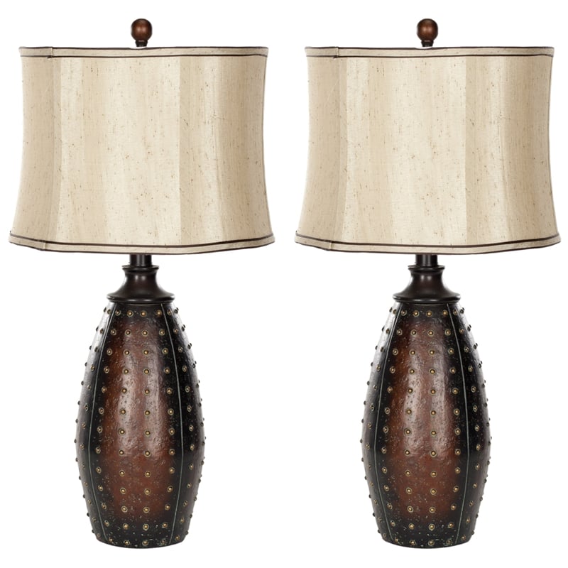 Safavieh Leather Table Lamp in Brown