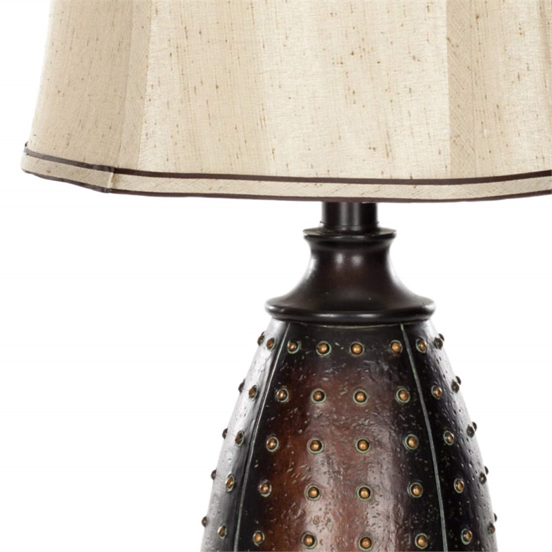 Safavieh Leather Table Lamp in Brown