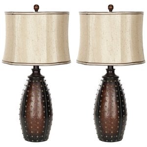 safavieh leather table lamp in brown
