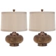 Safavieh Aubrey Beaded Table Lamps with Silk Chestnut Shade
