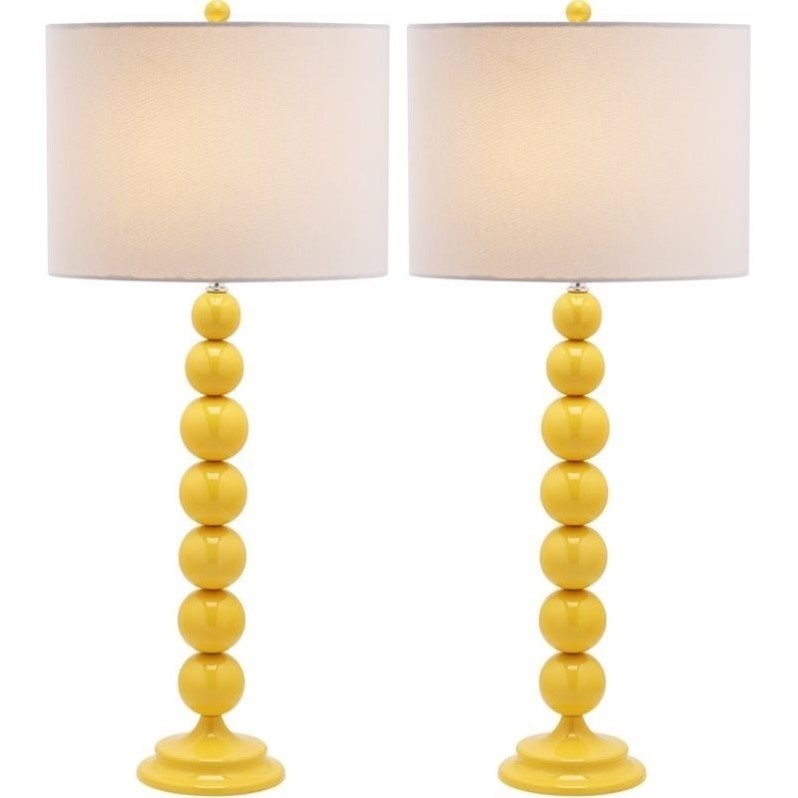 Safavieh Jenna Stacked Ball Lamp (Set Of 2) in Yellow