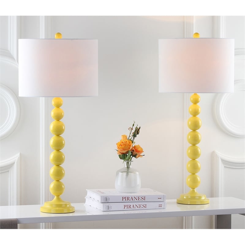 Safavieh Jenna Stacked Ball Lamp (Set Of 2) in Yellow