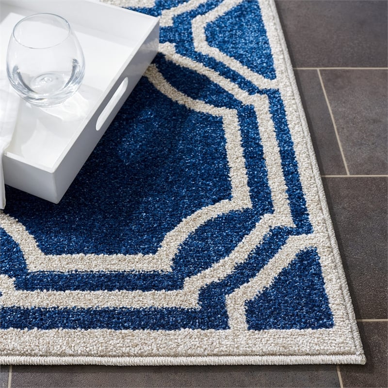 Safavieh Amherst Navy Indoor Outdoor Rug - Square 7'