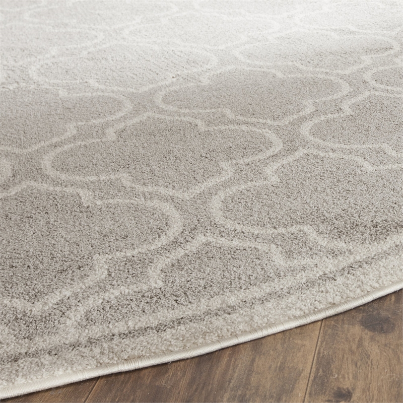 Safavieh Amherst Light Grey Indoor Outdoor Rug - Round 7'