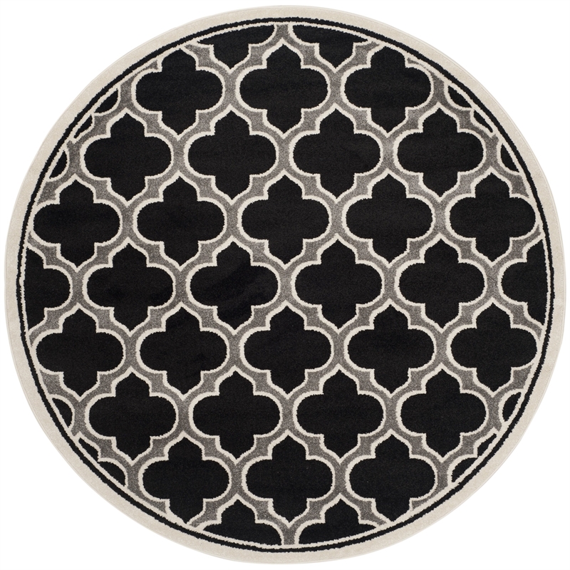 Safavieh Amherst Anthracite Indoor Outdoor Rug - Round 7'