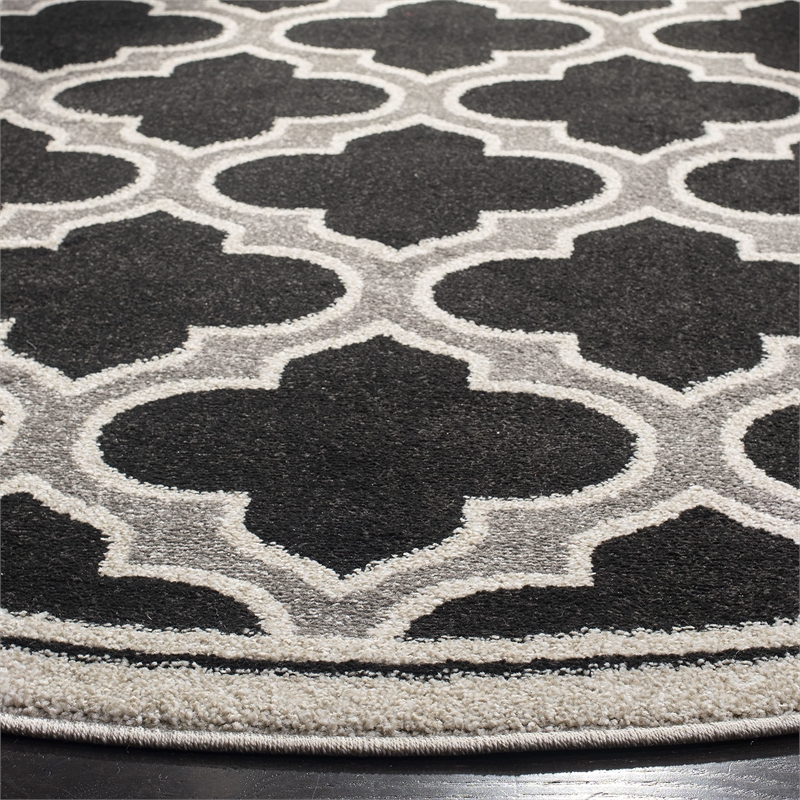 Safavieh Amherst Anthracite Indoor Outdoor Rug - Round 7'